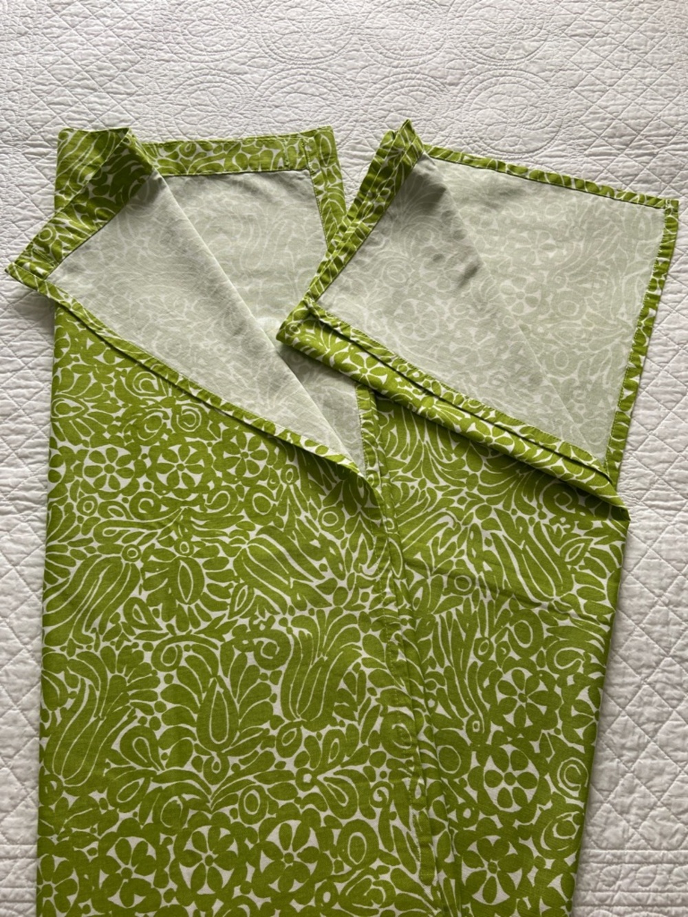 Marimekko Tamara Green and White Floral Shower Curtain - Picture 5 of 10